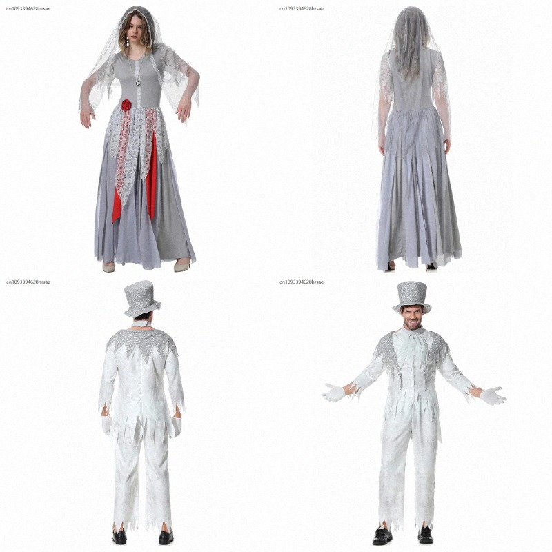 Zombie Party Games For Adults - Traje de Fantasma para Pareja, Disfraz