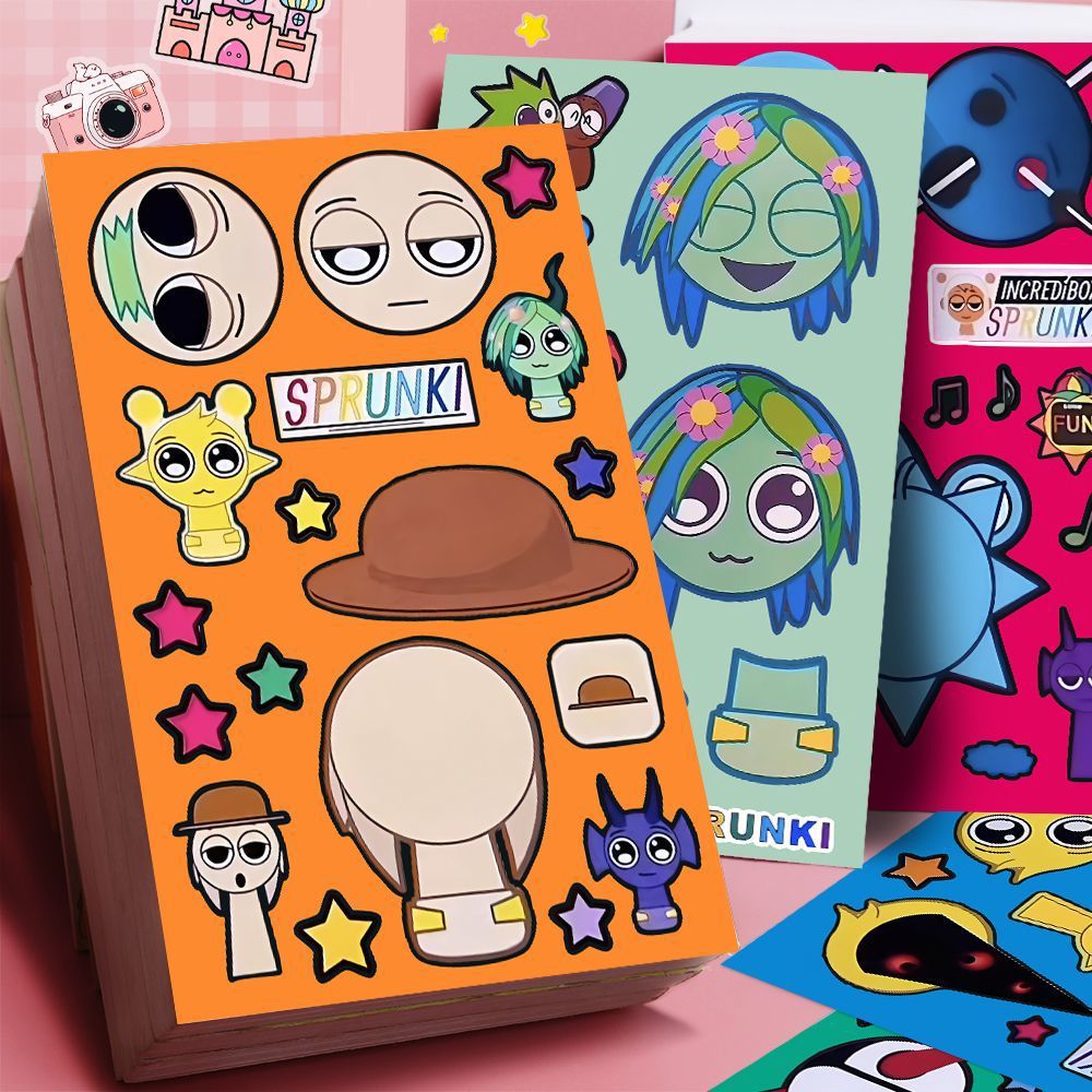 8/16/24 hojas de pegatinas Spr - Party Games Cartoon reseña y precio