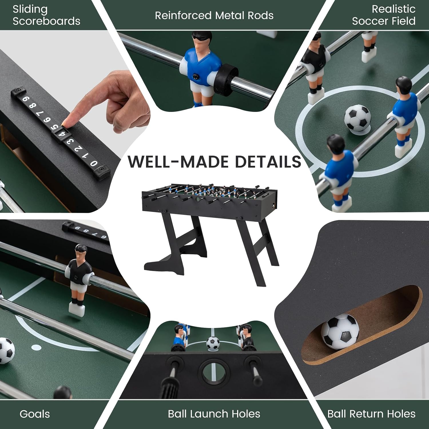 Mesa de futbolín plegable de t - Party Games Adults Indoor reseña y precio