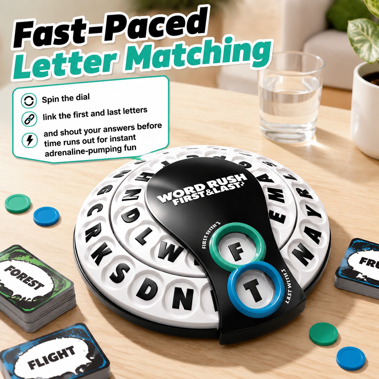 Juego de Letras Word Rush, Jue - Party Games Spin The Wheel reseña y precio