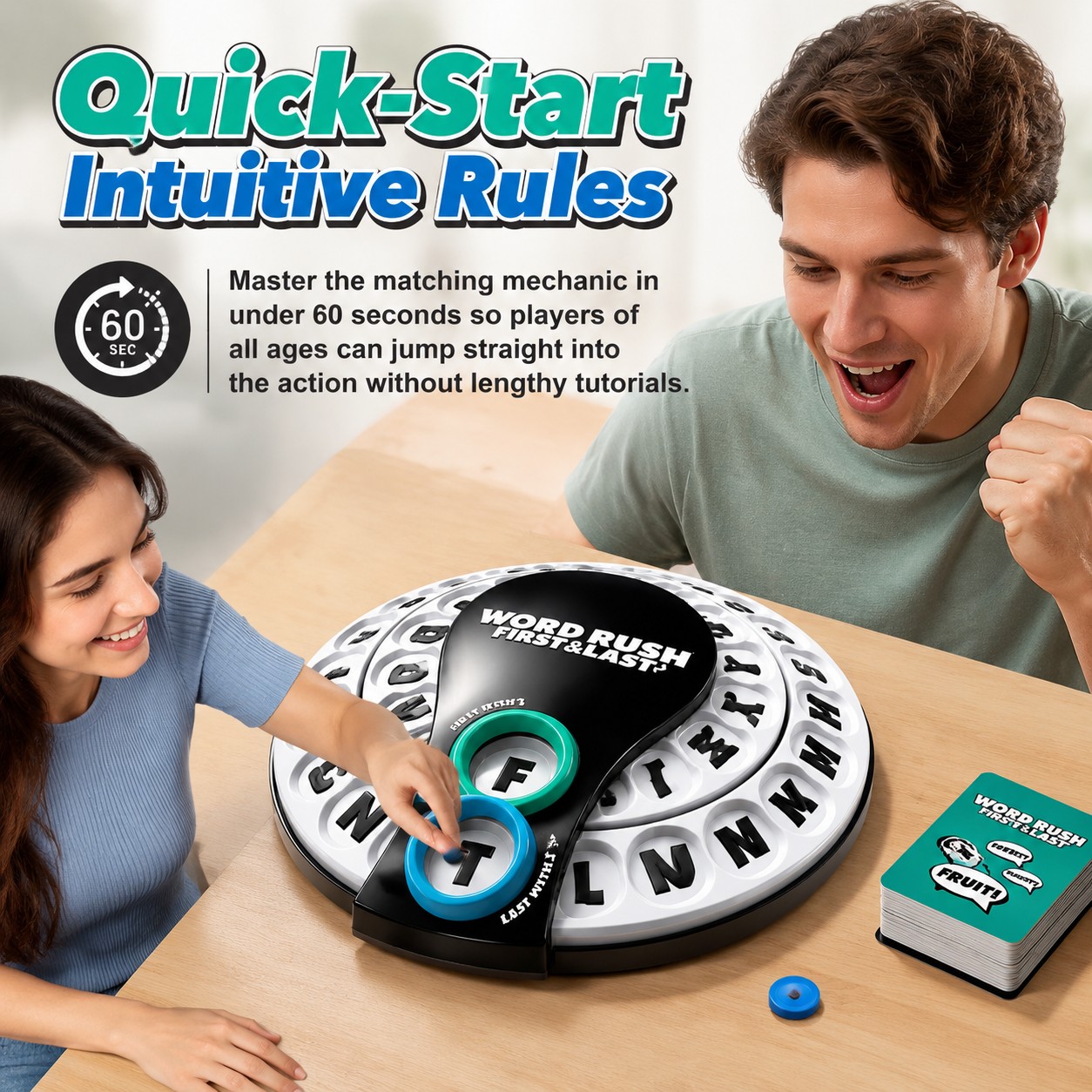 Juego de Letras Word Rush, Jue - Party Games Spin The Wheel reseña y precio